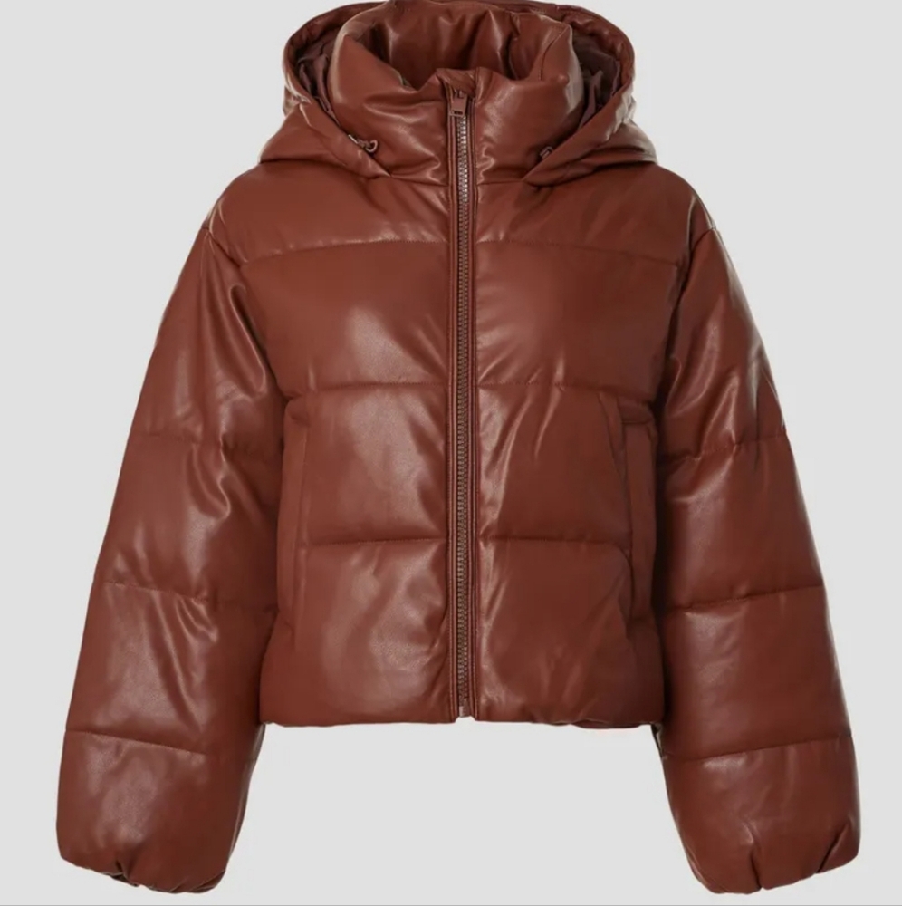 OOF Wear Faux Leather Puffer Jacket SZ 44 (Italian sizing)